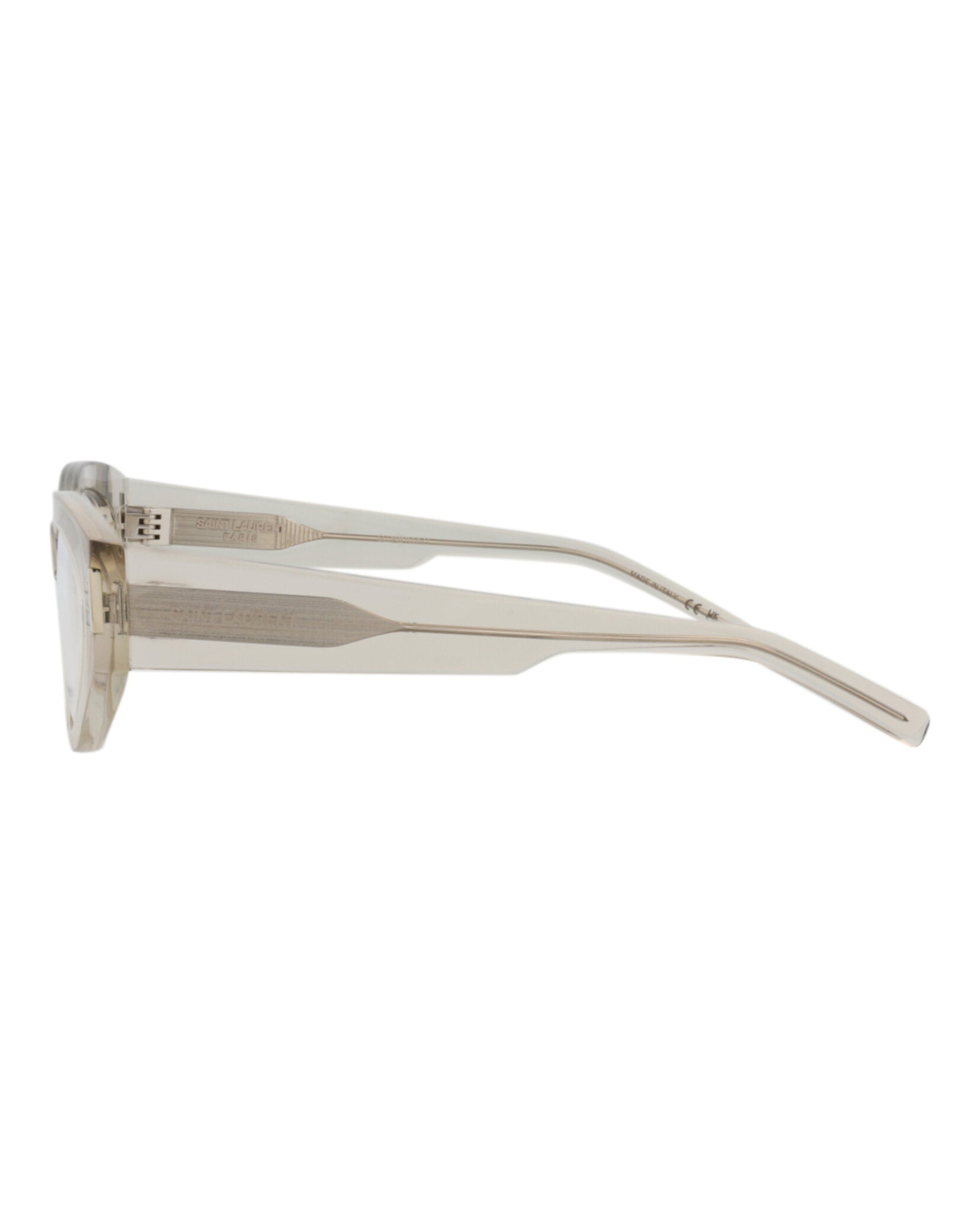 Saint Laurent Saint Laurent Womens Cat Eye Beige Beige Transparent Fashion Designer Eyewear