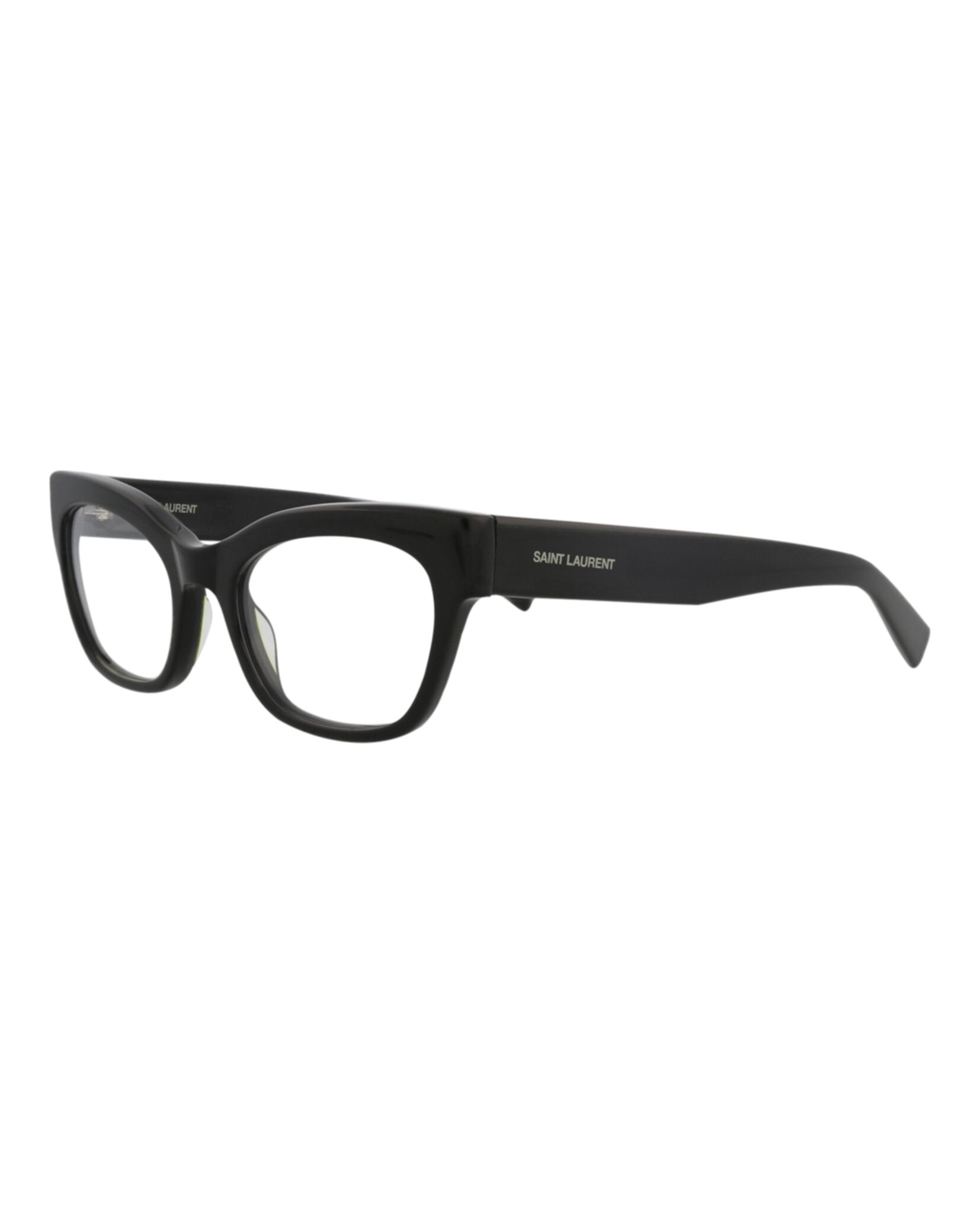 Saint Laurent Saint Laurent Womens Cat Eye Black Black Transparent Fashion Designer Eyewear