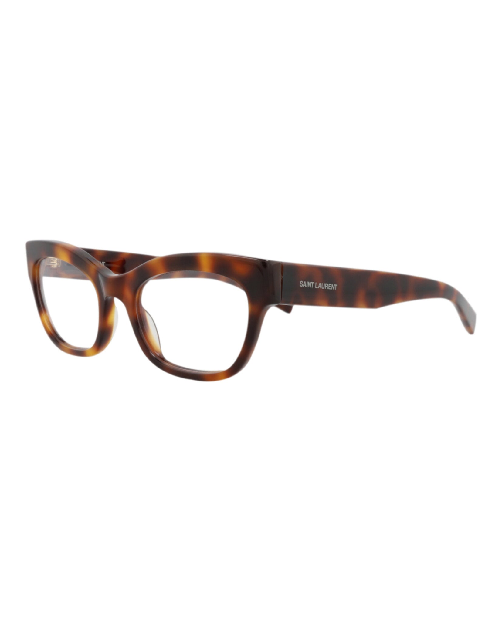 Saint Laurent Womens Cat Eye Havana Havana Transparent Fashion Designer Eyewear