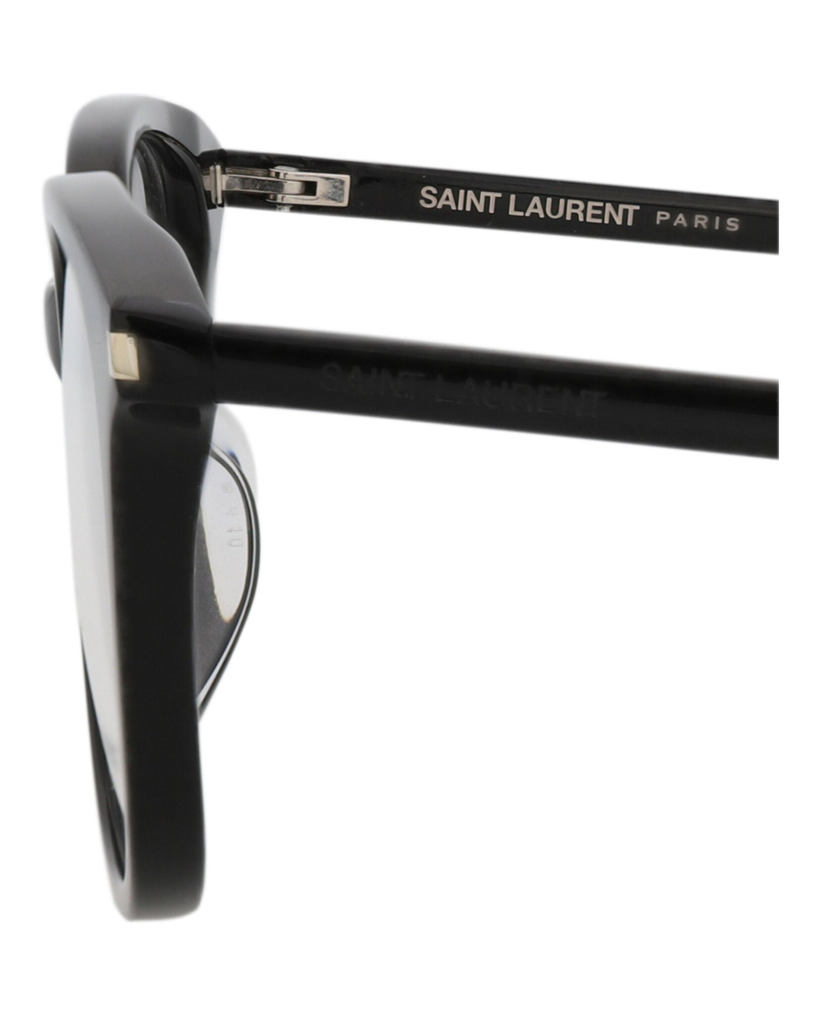 Saint Laurent Saint Laurent Unisex Square/Rectangle Black Black Transparent Fashion Designer Eyewear