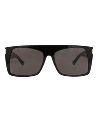 Saint Laurent Womens Square/Rectangle Black Black Black Fashion Designer Eyewear