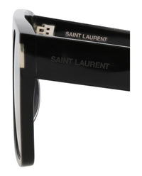 Saint Laurent Womens Square/Rectangle Black Black Black Fashion Designer Eyewear