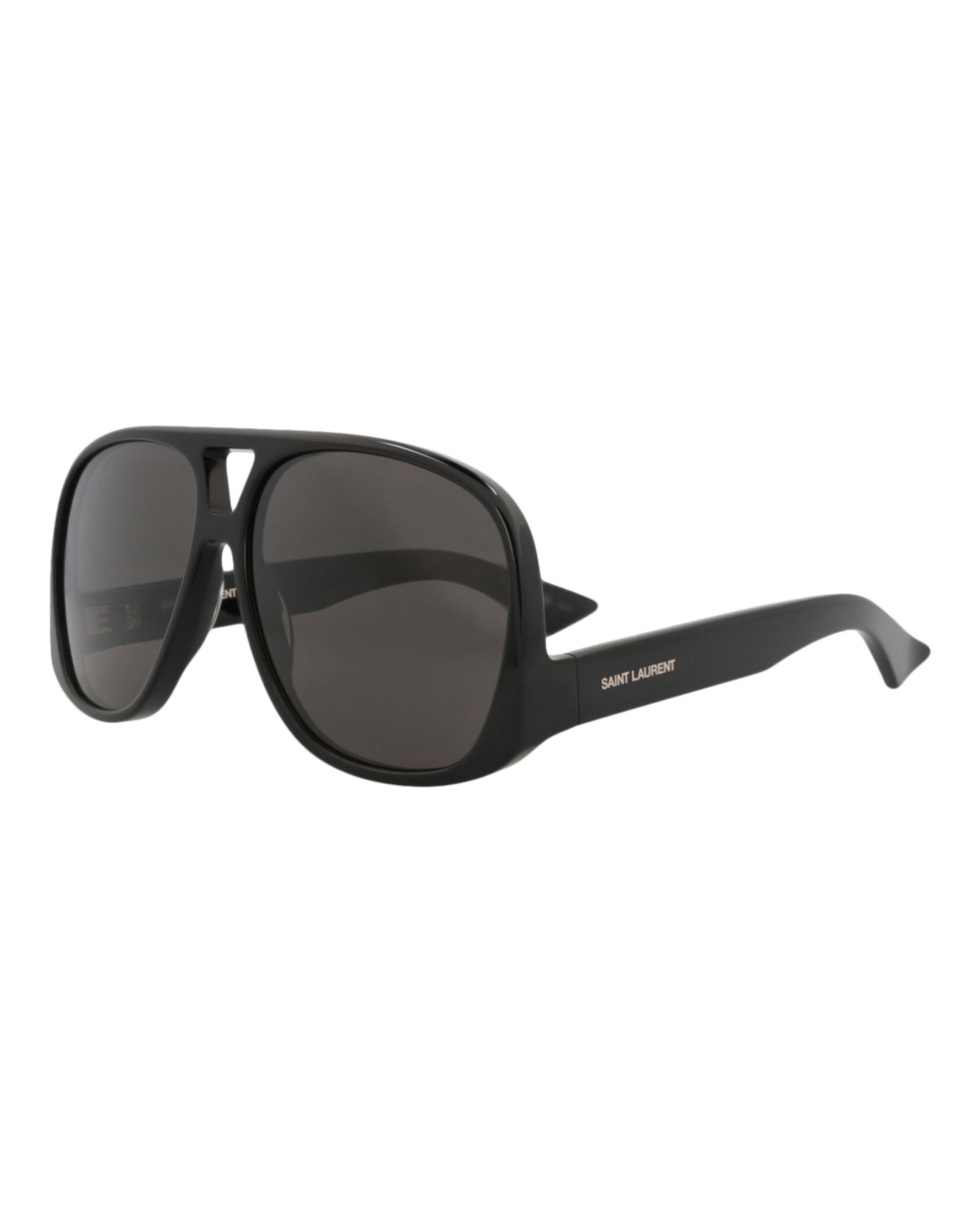 Saint Laurent Saint Laurent Womens Aviator Black Black Grey Fashion Designer Eyewear