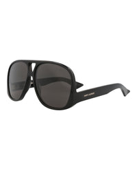 Saint Laurent Saint Laurent Womens Aviator Black Black Grey Fashion Designer Eyewear