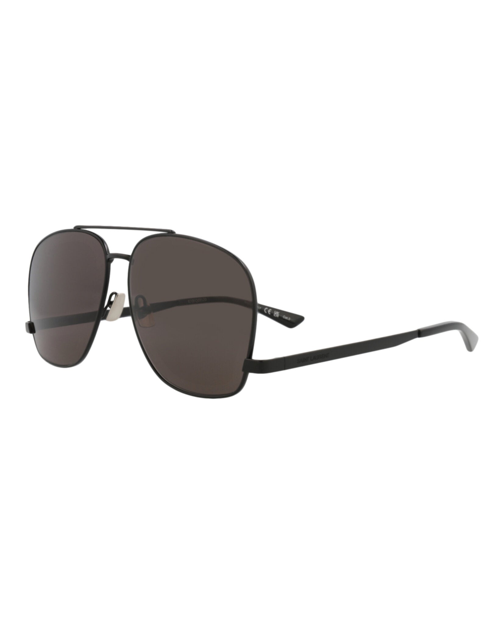 Saint Laurent Womens Aviator Black Black Black Fashion Designer Eyewear