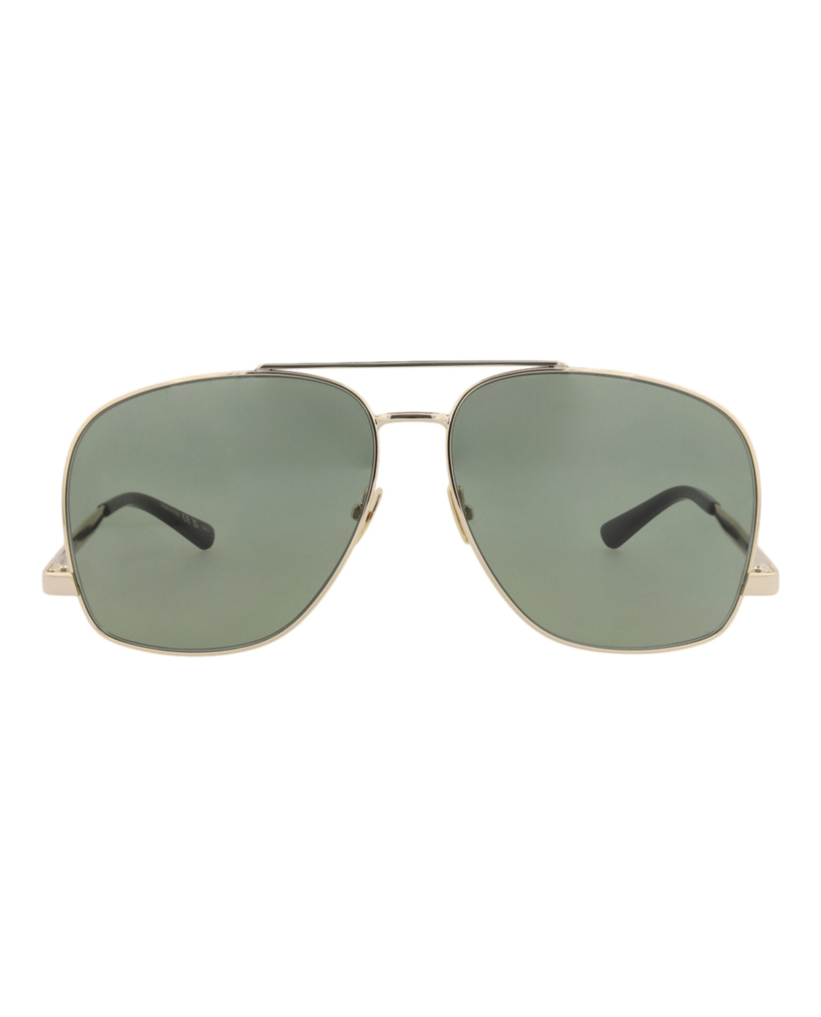 Saint Laurent Saint Laurent Womens Aviator Gold Gold Green Fashion Designer Eyewear
