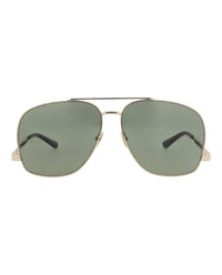Saint Laurent Saint Laurent Womens Aviator Gold Gold Green Fashion Designer Eyewear