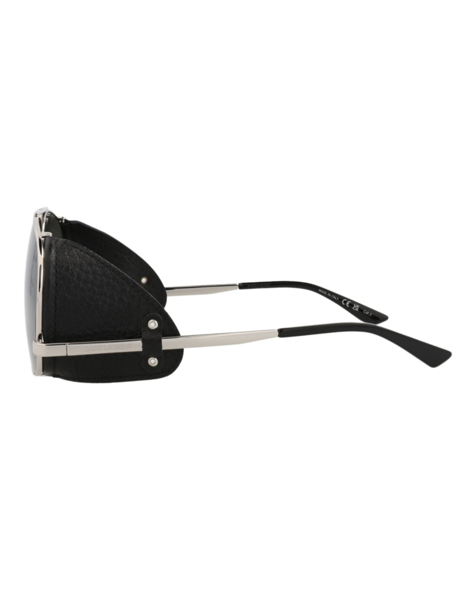 Saint Laurent Mens Aviator Silver Silver Grey Fashion Designer
