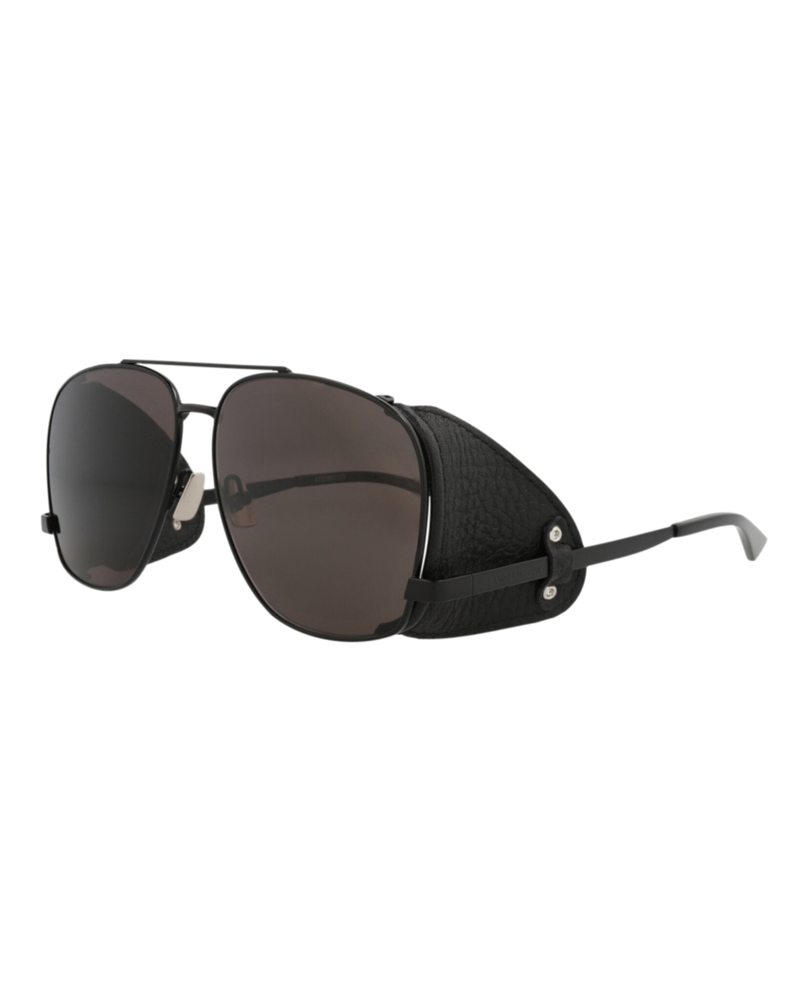 Saint Laurent Mens Aviator Black Black Black Fashion Designer Eyewear