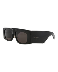 Saint Laurent Saint Laurent Womens Square/Rectangle Black Black Black Fashion Designer Eyewear