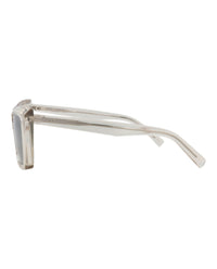 Saint Laurent Saint Laurent Womens Cat Eye Beige Beige Silver Fashion Designer Eyewear