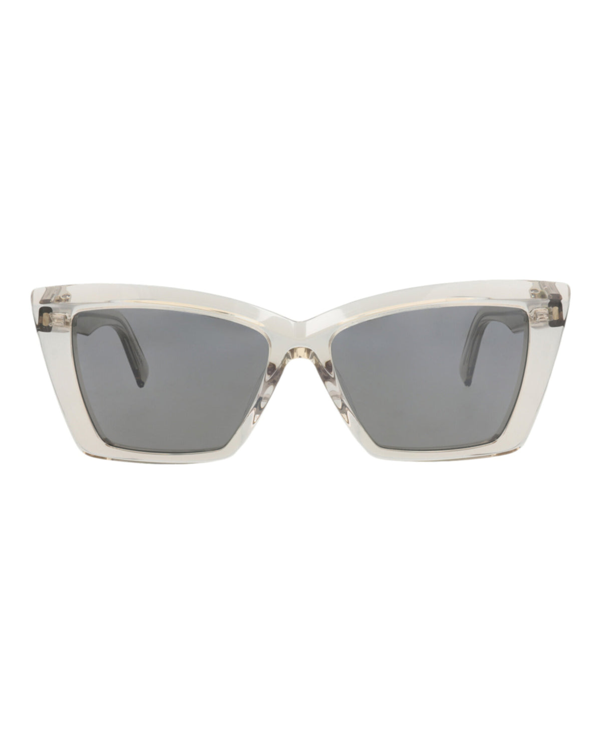 Saint Laurent Saint Laurent Womens Cat Eye Beige Beige Silver Fashion Designer Eyewear