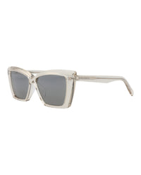 Saint Laurent Saint Laurent Womens Cat Eye Beige Beige Silver Fashion Designer Eyewear