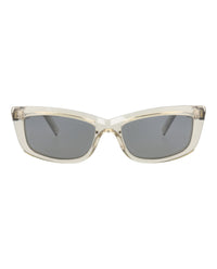 Saint Laurent Womens Cat Eye Beige Beige Silver Fashion Designer Eyewear