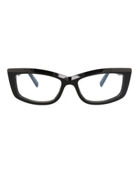 Saint Laurent Saint Laurent Womens Cat Eye Black Black Transparent Fashion Designer Eyewear