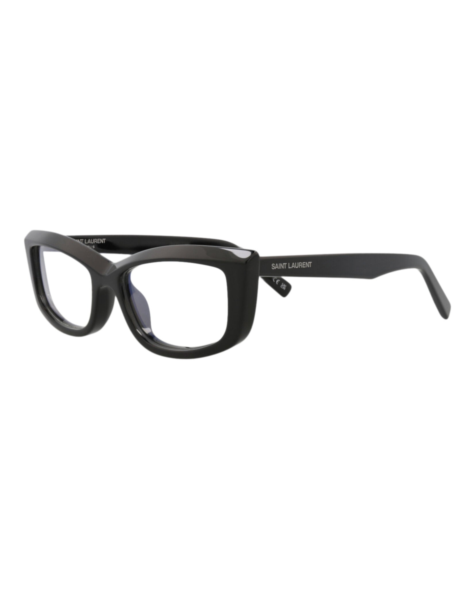 Saint Laurent Saint Laurent Womens Cat Eye Black Black Transparent Fashion Designer Eyewear