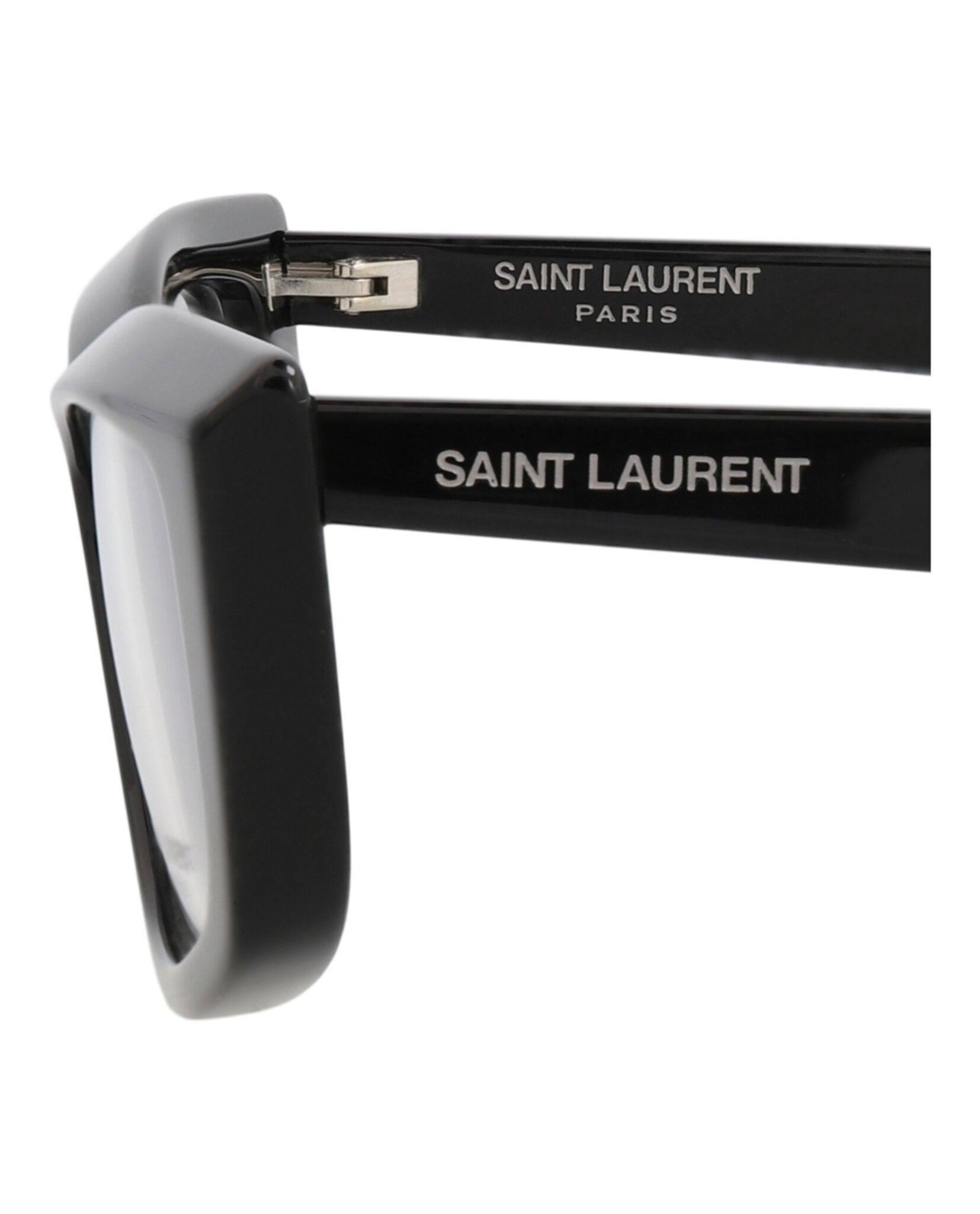 Saint Laurent Saint Laurent Womens Cat Eye Black Black Transparent Fashion Designer Eyewear