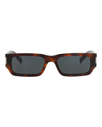 Saint Laurent Unisex Square/Rectangle Havana Crystal Black Fashion Designer Eyewear