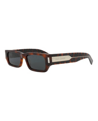 Saint Laurent Unisex Square/Rectangle Havana Crystal Black Fashion Designer Eyewear