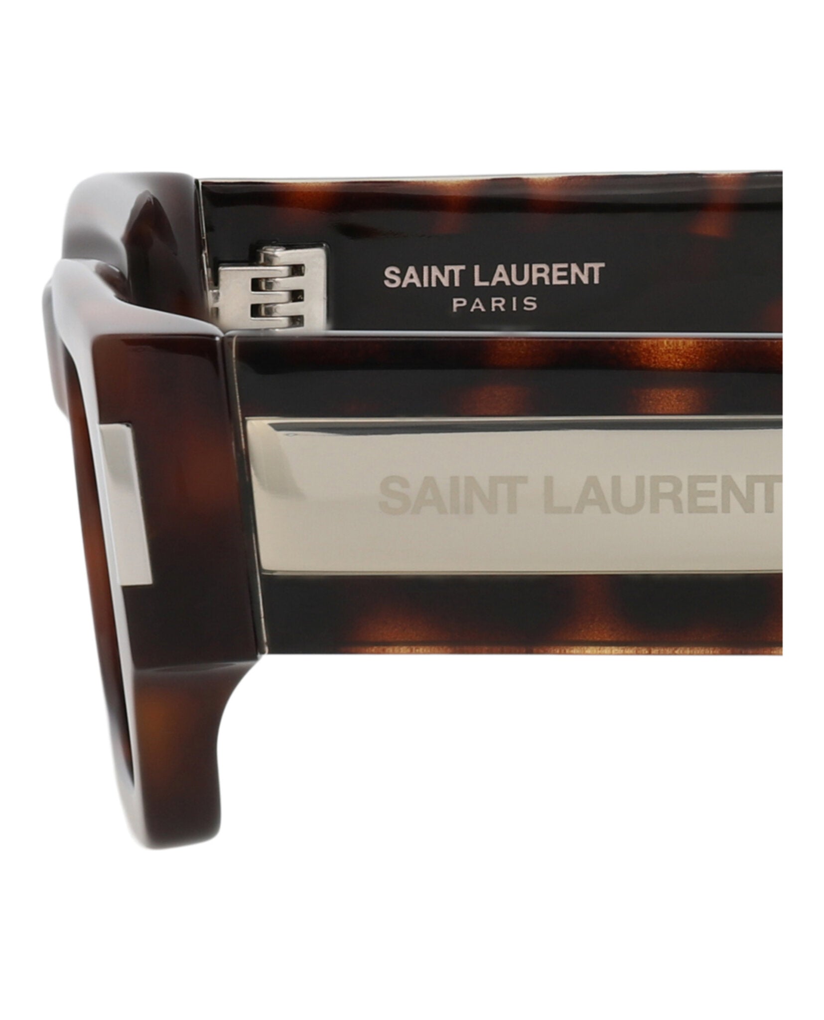 Saint Laurent Unisex Square/Rectangle Havana Crystal Black Fashion Designer Eyewear