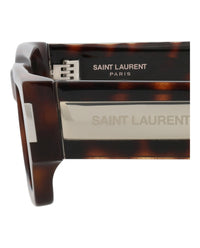 Saint Laurent Unisex Square/Rectangle Havana Crystal Black Fashion Designer Eyewear