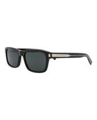 Saint Laurent Mens Square/Rectangle Black Crystal Black Fashion Designer Eyewear