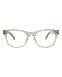 Saint Laurent Unisex Square/Rectangle Beige Beige Transparent Fashion Designer Eyewear