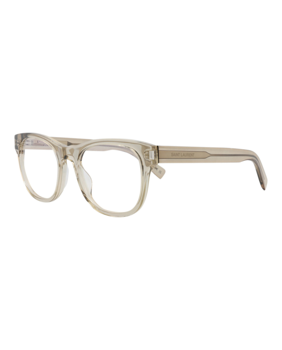 Saint Laurent Unisex Square/Rectangle Beige Beige Transparent Fashion Designer Eyewear