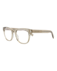 Saint Laurent Unisex Square/Rectangle Beige Beige Transparent Fashion Designer Eyewear