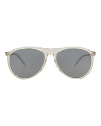 Saint Laurent Unisex Aviator Beige Beige Silver Fashion Designer Eyewear