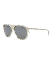 Saint Laurent Unisex Aviator Beige Beige Silver Fashion Designer Eyewear