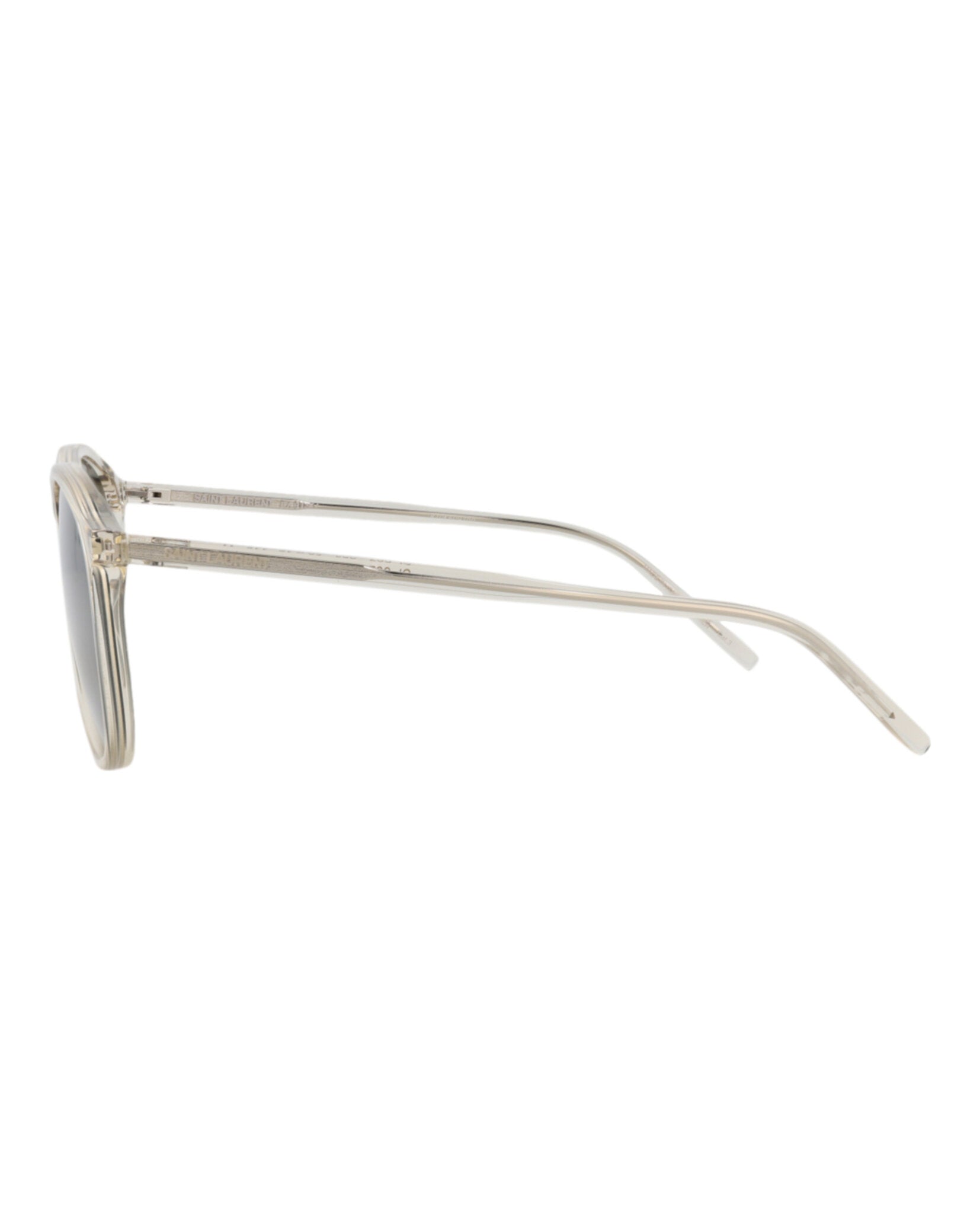 Saint Laurent Unisex Aviator Beige Beige Silver Fashion Designer Eyewear