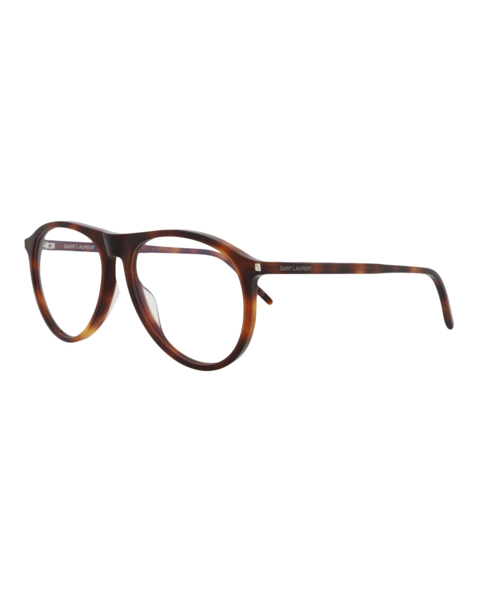 Saint Laurent Saint Laurent Unisex Aviator Havana Havana Transparent Fashion Designer Eyewear