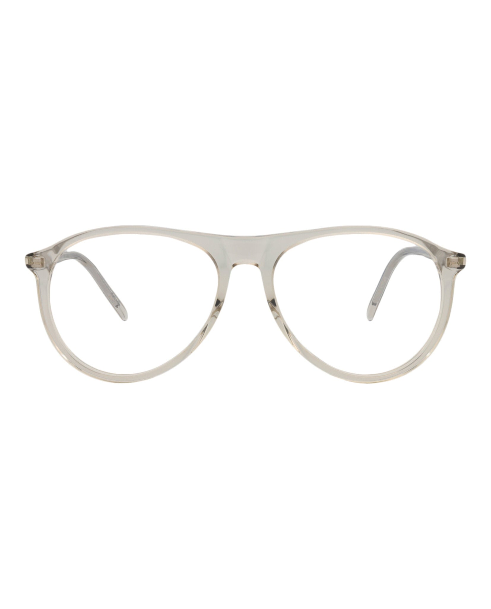 Saint Laurent Saint Laurent Unisex Aviator Beige Beige Transparent Fashion Designer Eyewear