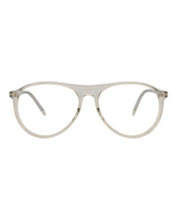 Saint Laurent Saint Laurent Unisex Aviator Beige Beige Transparent Fashion Designer Eyewear