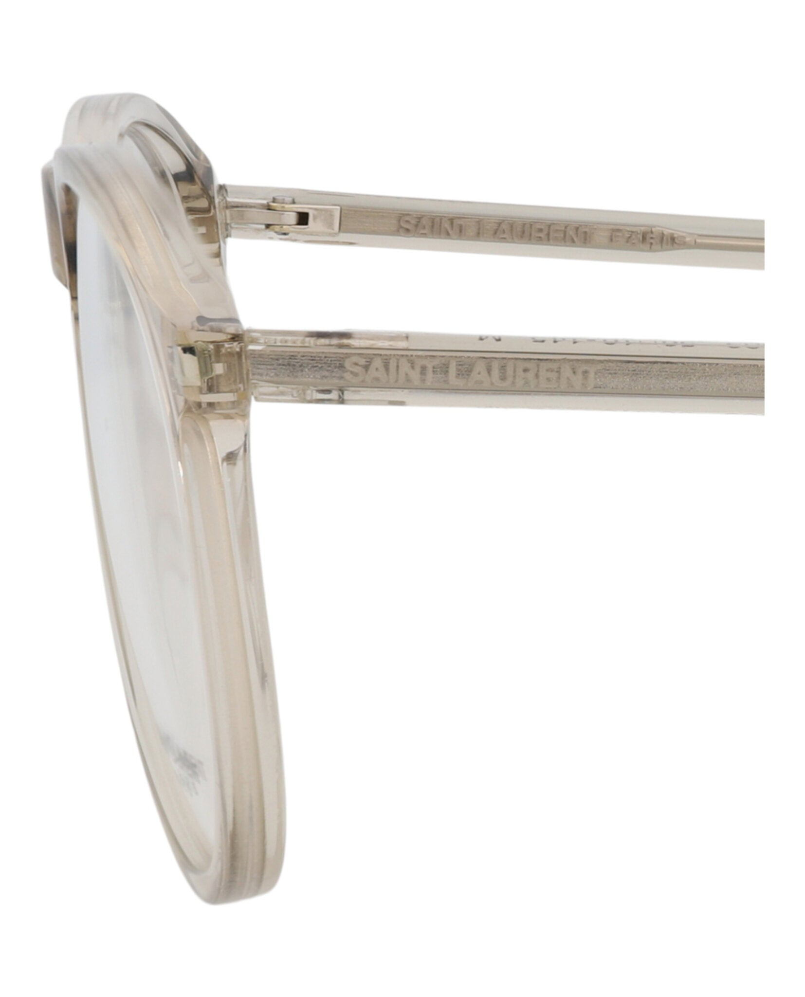 Saint Laurent Saint Laurent Unisex Aviator Beige Beige Transparent Fashion Designer Eyewear