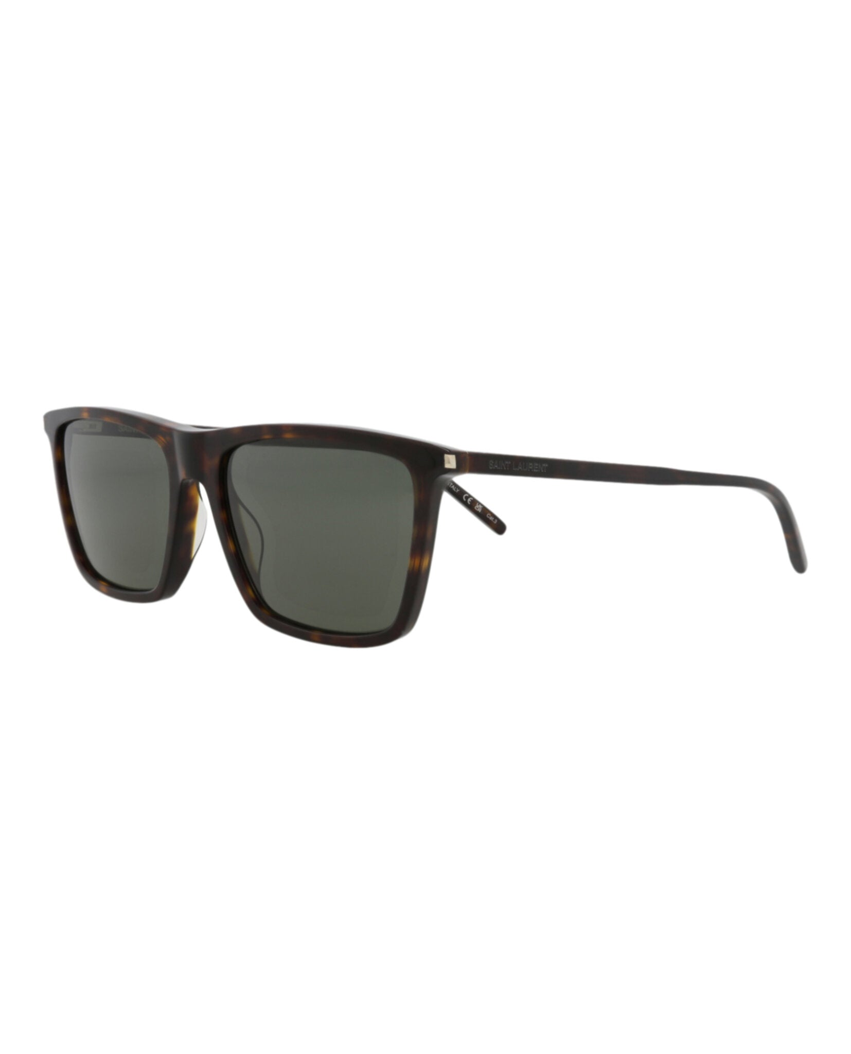Saint Laurent Saint Laurent Mens Square/Rectangle Havana Havana Grey Fashion Designer Eyewear