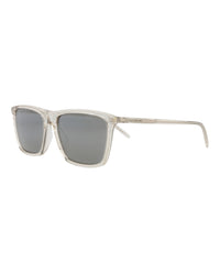 Saint Laurent Mens Square/Rectangle Beige Beige Silver Fashion Designer Eyewear