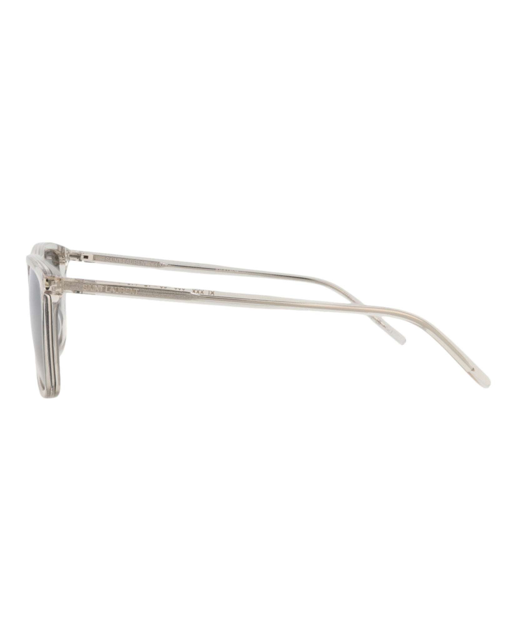 Saint Laurent Mens Square/Rectangle Beige Beige Silver Fashion Designer Eyewear