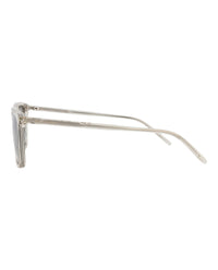 Saint Laurent Mens Square/Rectangle Beige Beige Silver Fashion Designer Eyewear