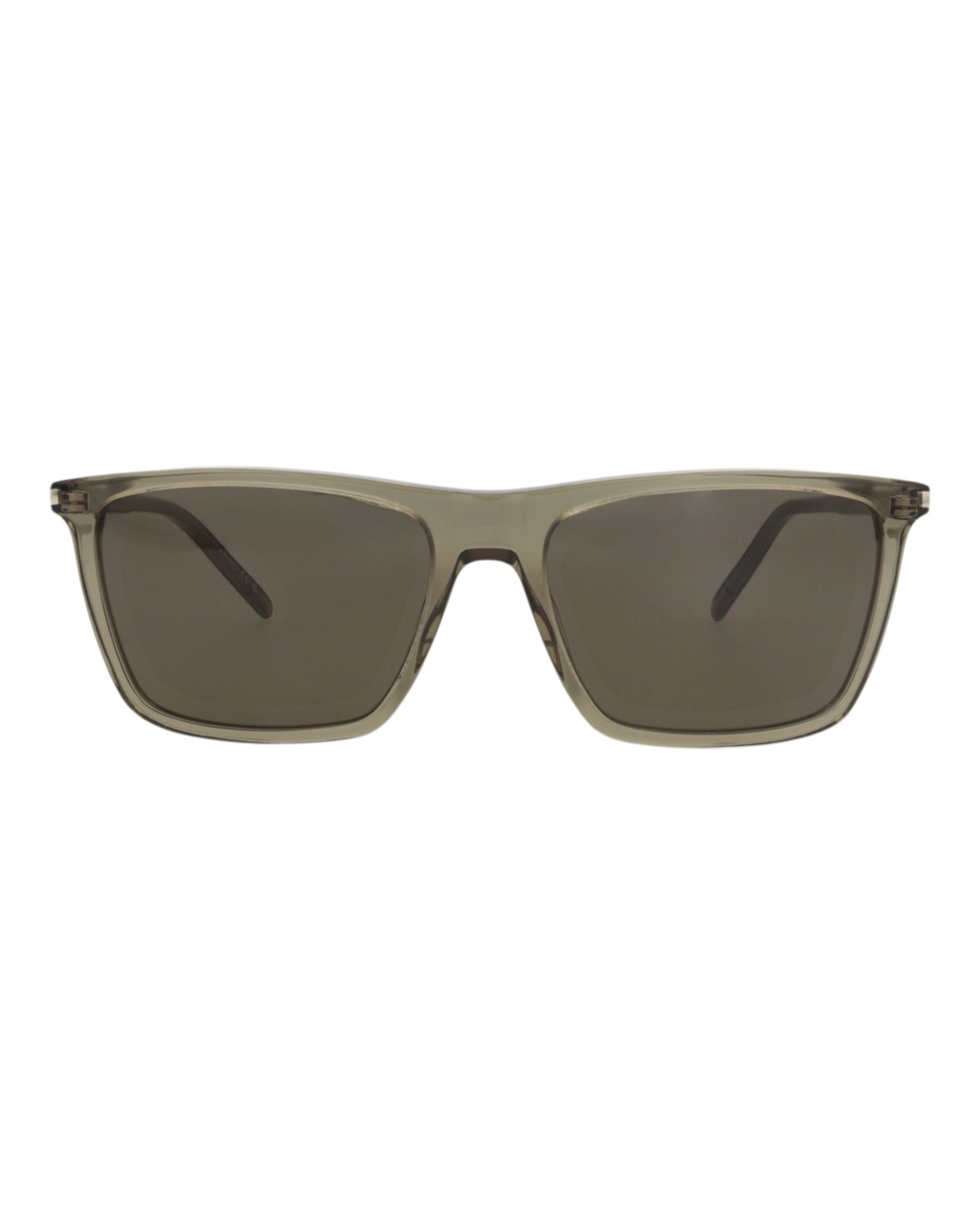 Saint Laurent Saint Laurent Mens Square/Rectangle Brown Brown Grey Fashion Designer Eyewear