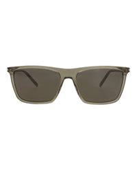 Saint Laurent Saint Laurent Mens Square/Rectangle Brown Brown Grey Fashion Designer Eyewear