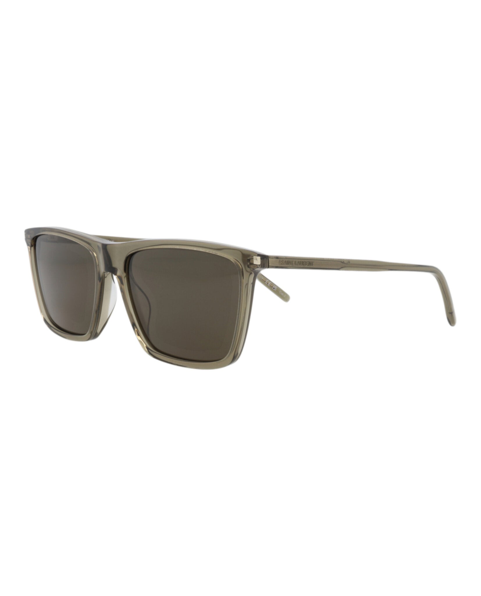 Saint Laurent Saint Laurent Mens Square/Rectangle Brown Brown Grey Fashion Designer Eyewear