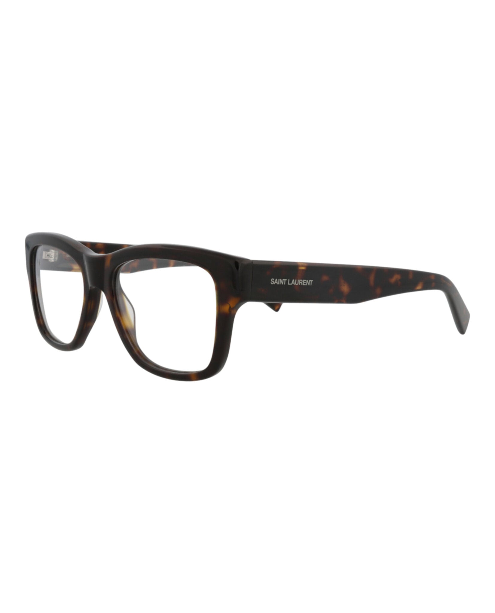 Saint Laurent Saint Laurent Unisex Square/Rectangle Havana Havana Transparent Fashion Designer Eyewear