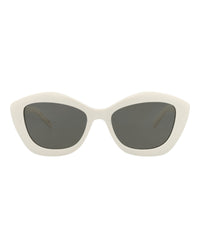 Saint Laurent Womens Cat Eye Ivory Ivory Grey Fashion Designer Eyewear