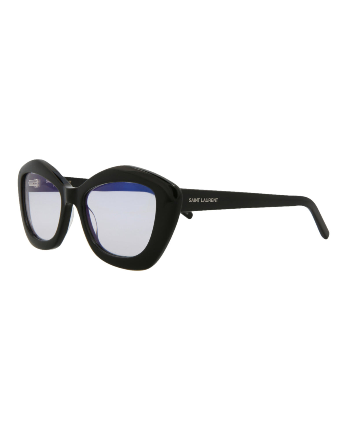 Saint Laurent Womens Cat Eye Black Black Grey Fashion Designer Eyewear
