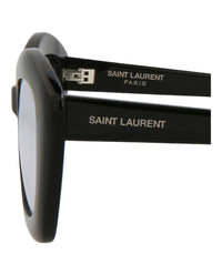 Saint Laurent Womens Cat Eye Black Black Grey Fashion Designer Eyewear