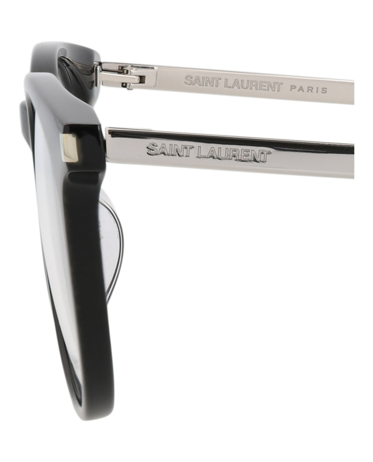 Saint Laurent Unisex Round/Oval Black Silver Transparent Fashion Designer Eyewear