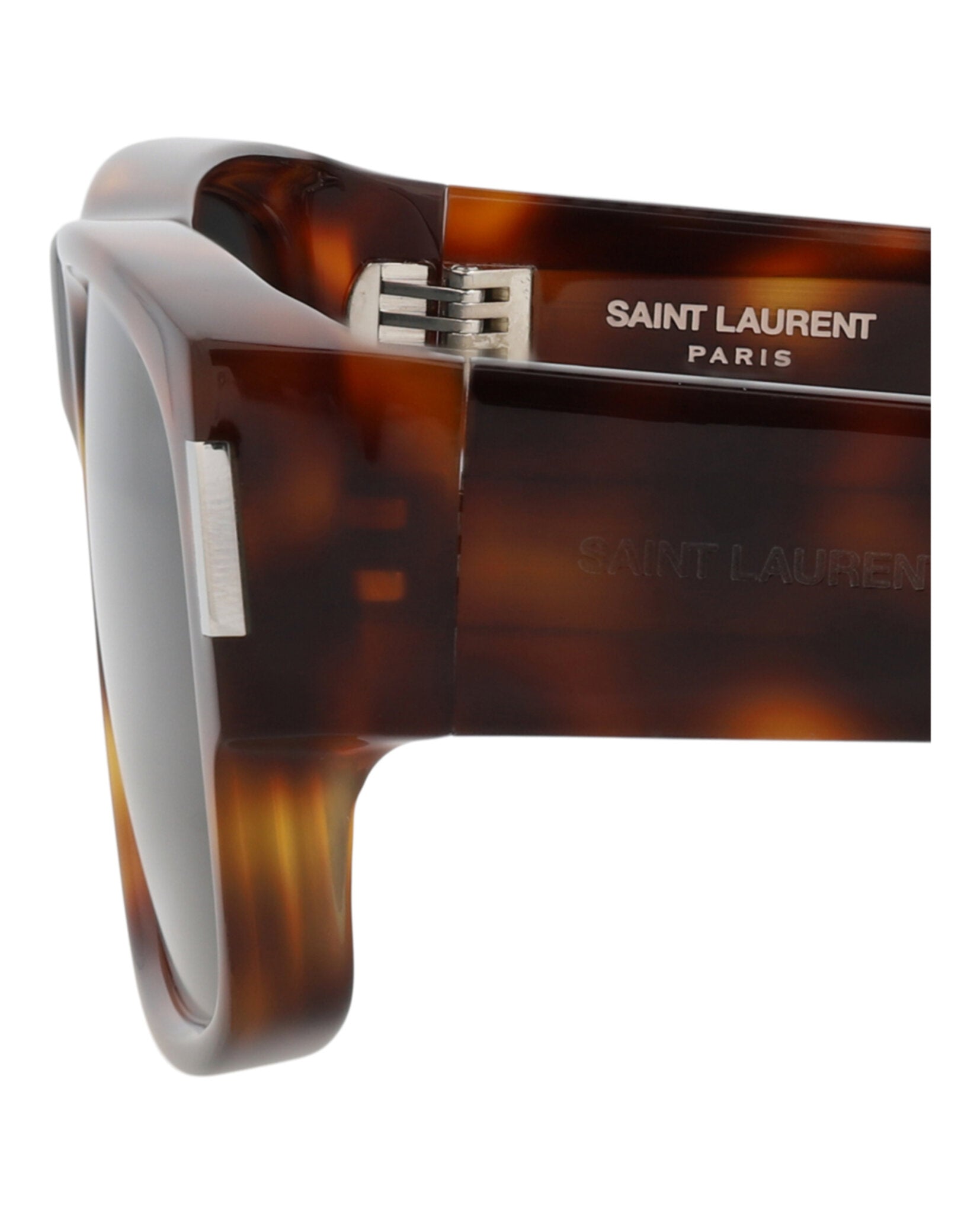 Saint Laurent Mens Square/Rectangle Havana Havana Black Fashion Designer Eyewear