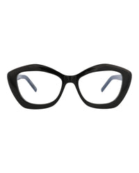 Saint Laurent Womens Cat Eye Black Black Transparent Fashion Designer Eyewear